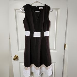 Womans Calvin Klein black, white and tan dress size 2